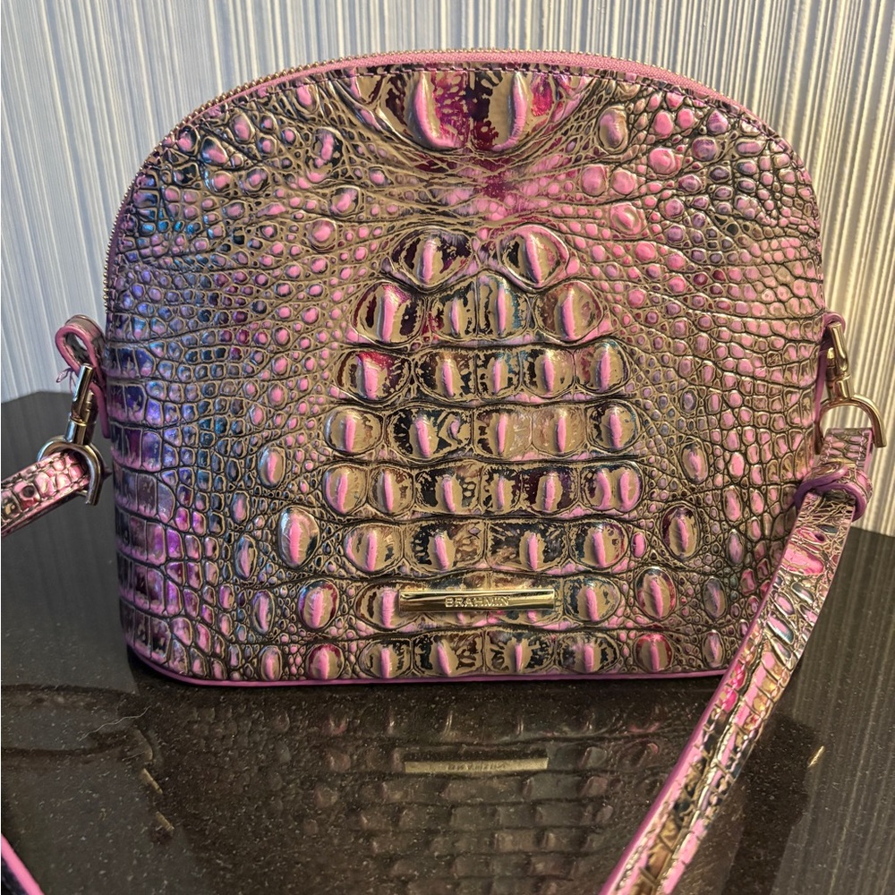 Brahmin Iridescent Pink Crossbody Bag - Picture 4 of 10